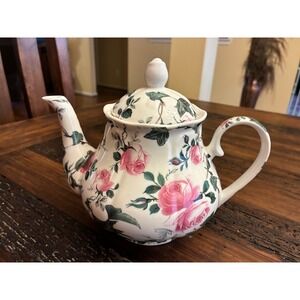 Vintage Kent Pottery Pink Rose Teapot